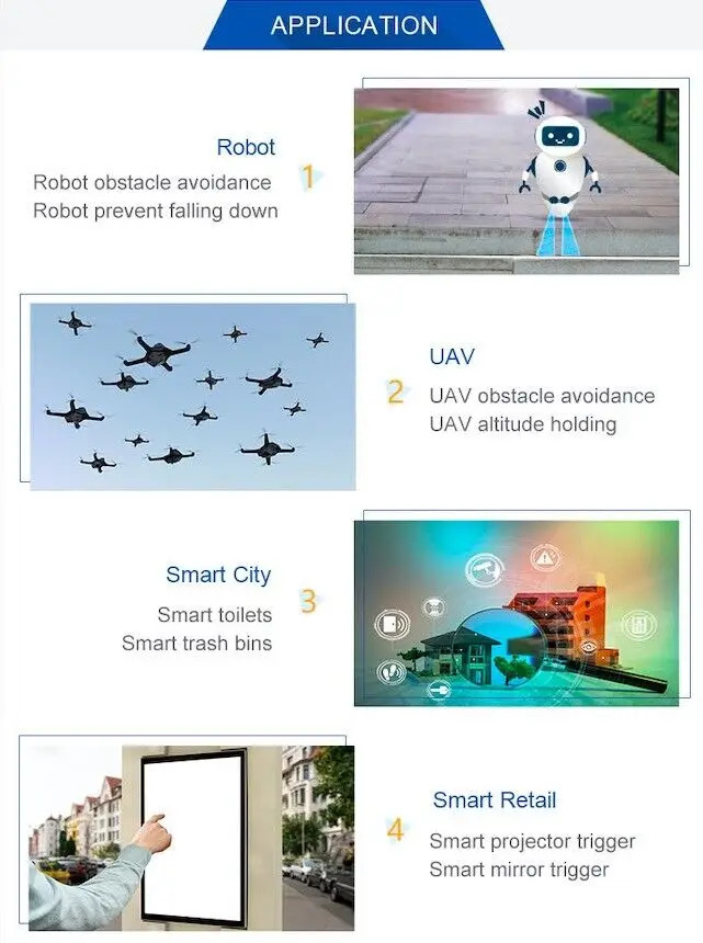 Benewake TF-Luna LiDAR 센서 레인지 파인더 모듈 싱글 포인트 마이크로