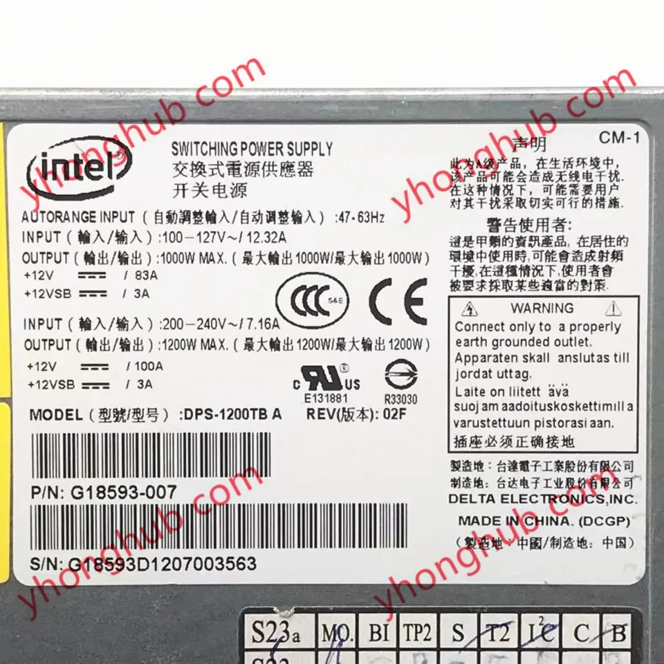 델타 전DPS-1200TB A 서버 전원공급장치 1200W
