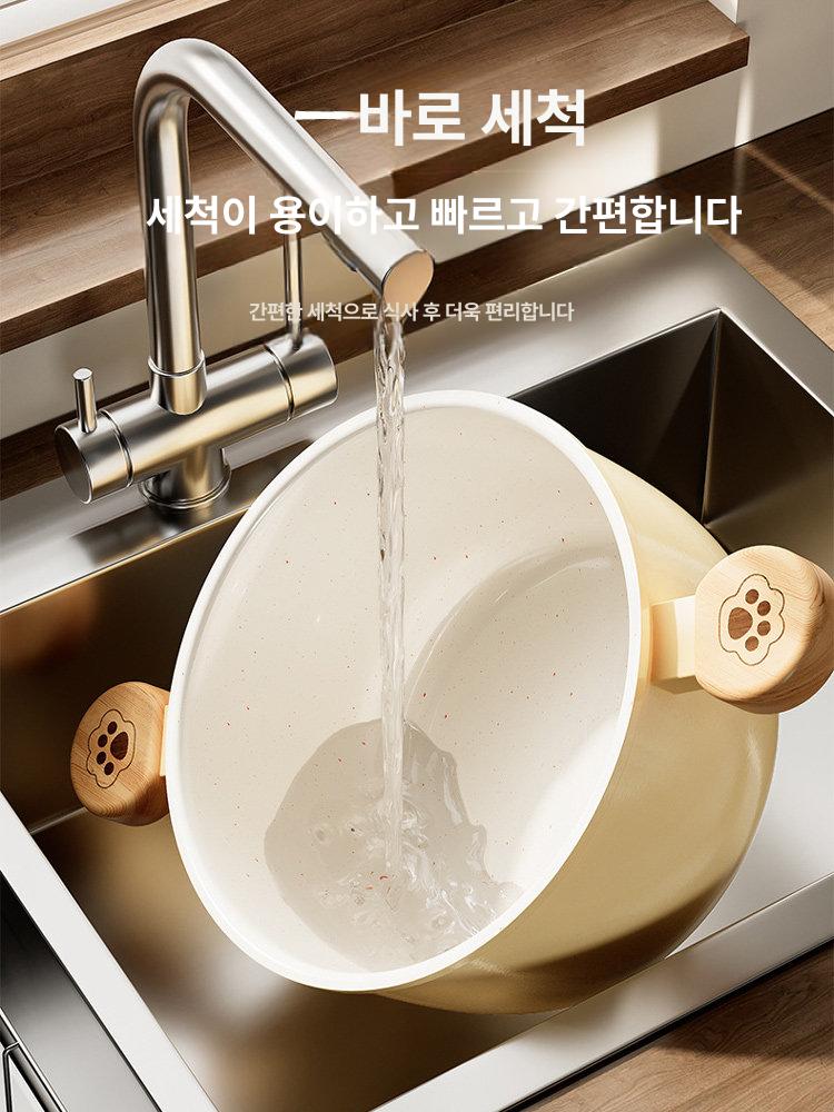 도자기 국냄비 세라믹 두꺼운 계란찜 뚝배기 뚜껑 찌개 찜냄비 전골냄비 - 상세 이미지 4
