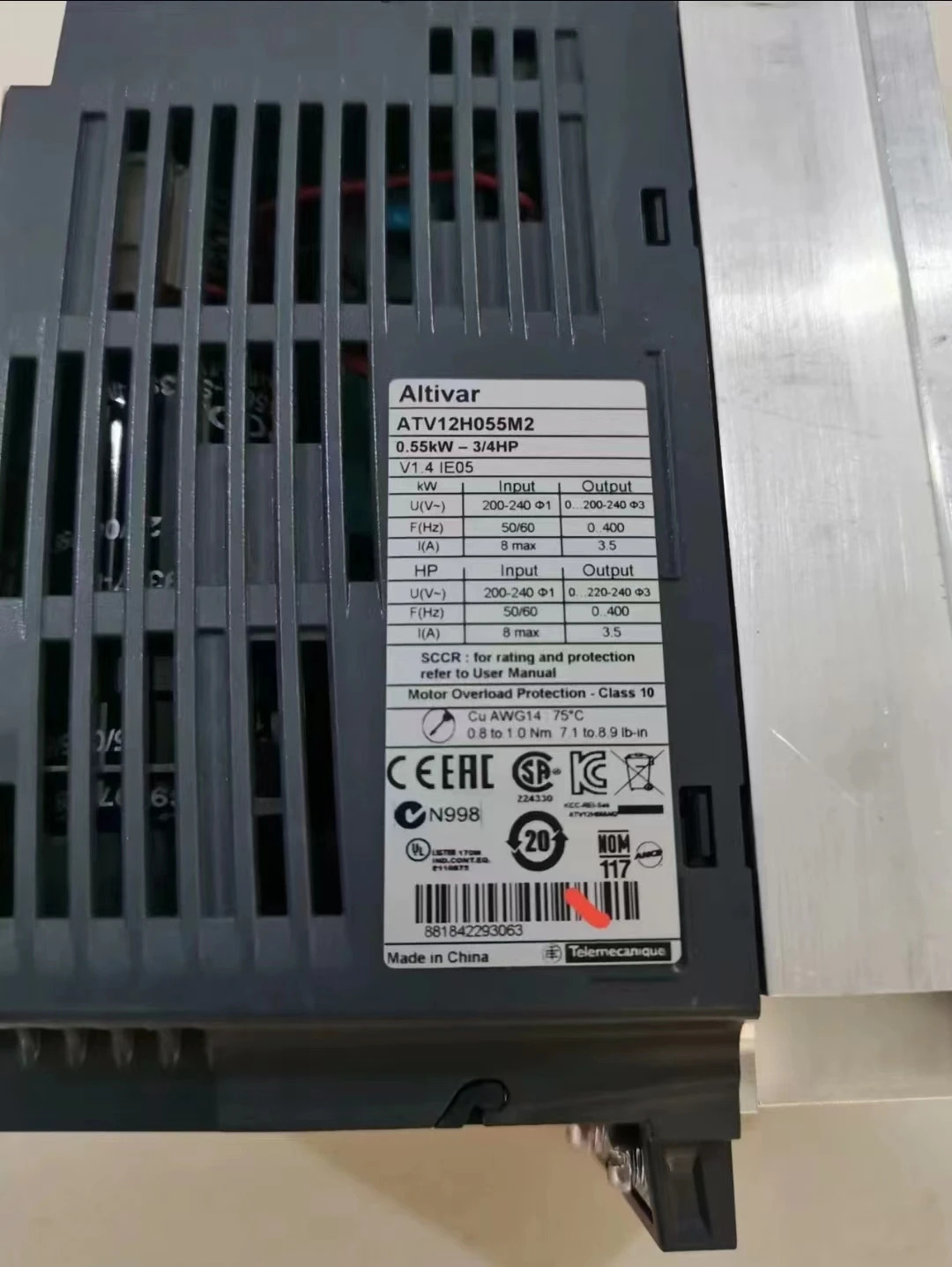 ATV12H055M2 사인버터 0.55kw/220v 리퍼 기능 OK