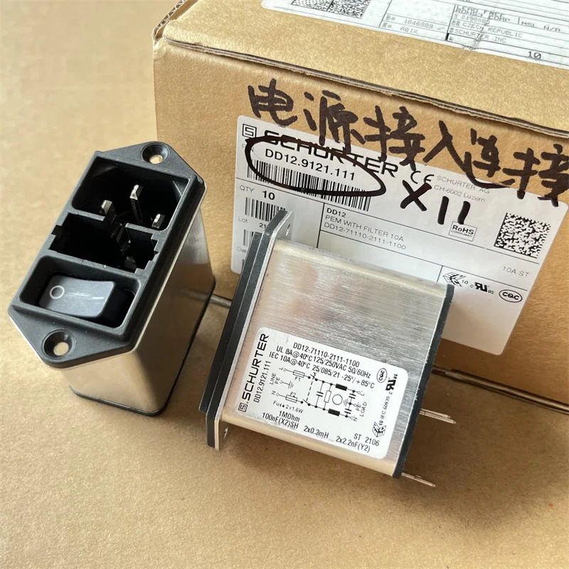 SCHURTER 전원 필터 안전 시트 10A DD12.9121.111