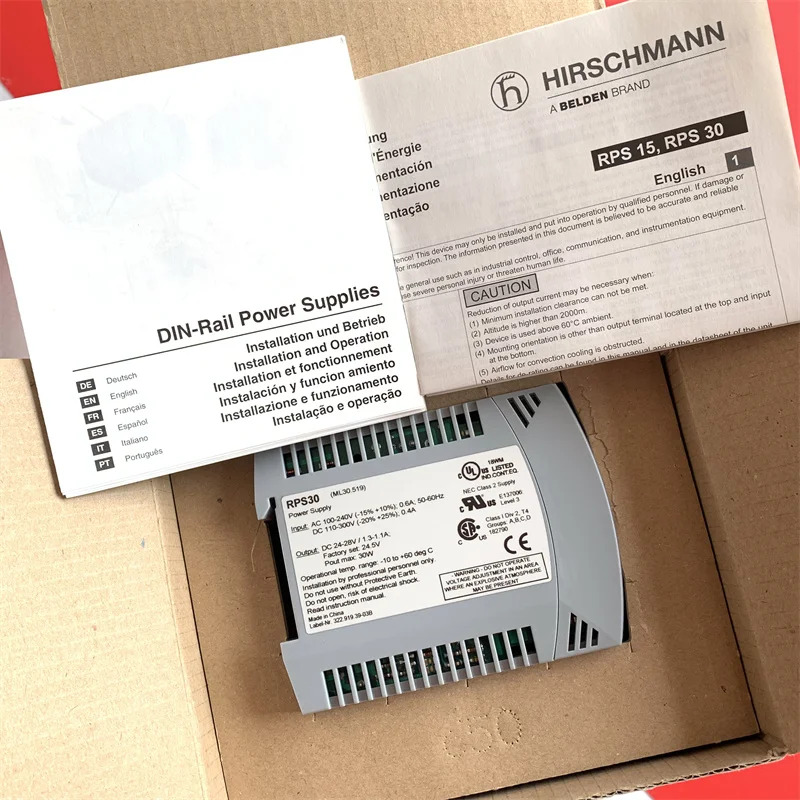 Hirschmann 전원 모듈 입력 AC100-240V 출력 DC24-28V RPS30 943662-003 신