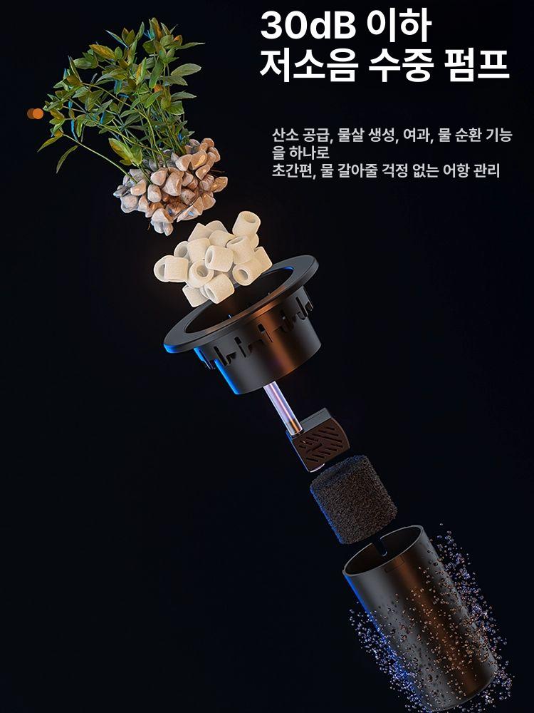 작은 수족관 투명유리 데스크톱 수경 탱크 그릇 수조 장식용 아크릴 직사각형 조명 - 상세 이미지 2