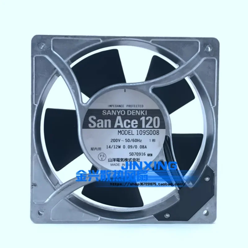 Sanyo Denki 서버 냉각팬 109S078UL AC 200V 18W 16W 120x20x38mm