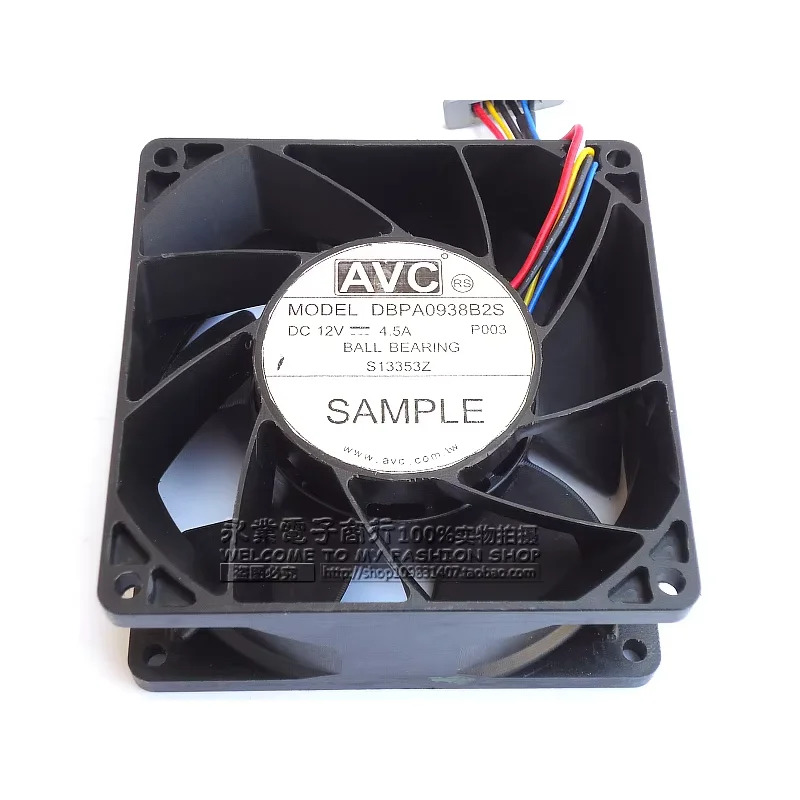 C 4 와이어 서버 냉각팬 DBPA0938B2S P003 DC 12V 4.5A 90x90x38mm