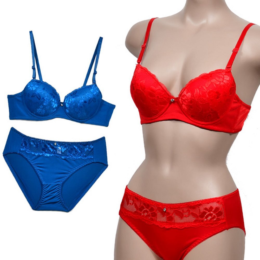 라이즈올 60수 꽃나염 여성 7부파자마 레이스브라 꽃무늬속옷세트 인견브라 - 상품 이미지