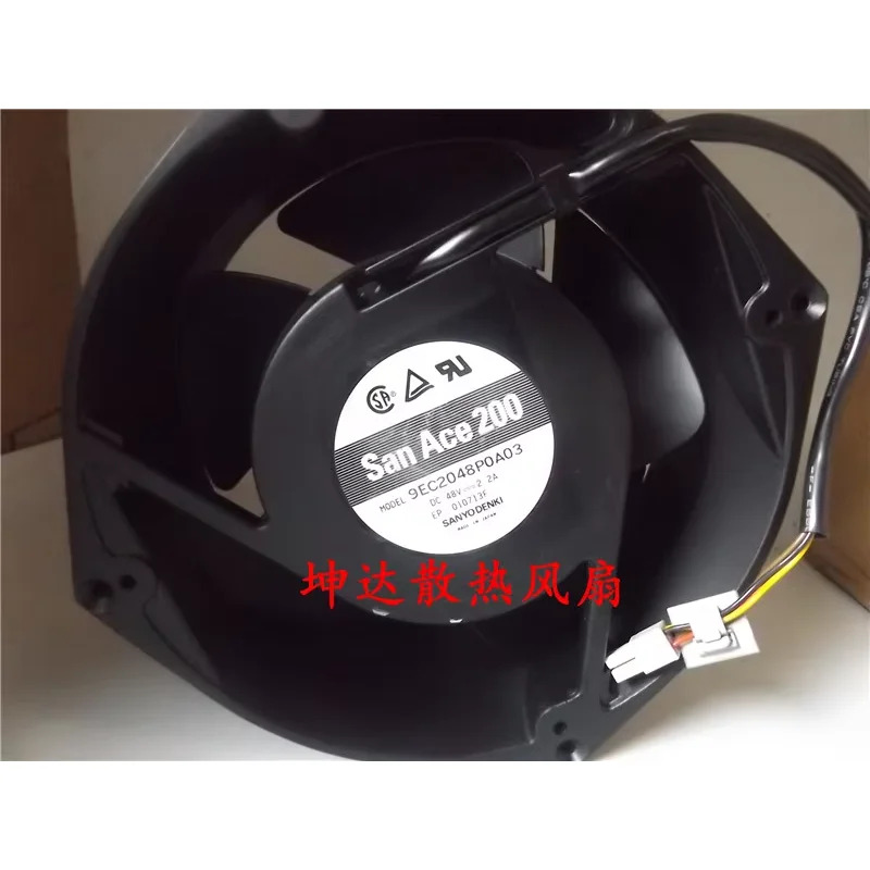 Sanyo Denki 4 와이어 서버 냉각팬 9EC2048P0A03 DC 48V 2.2A 210x210x70mm