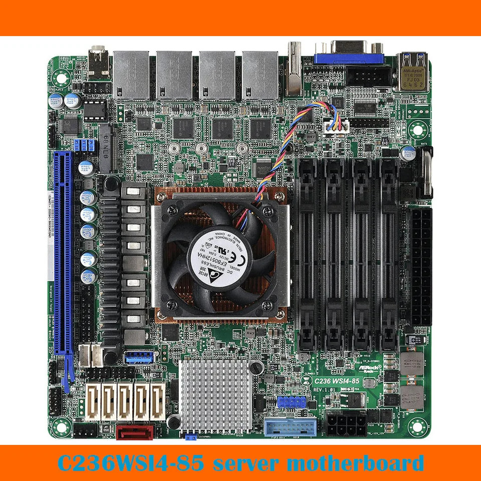 ASRock호환 C236 WSI4-85 서버 마더보드 DDR4 ECC UDIMM 64GB 통합 지지대 E3-1585 V5