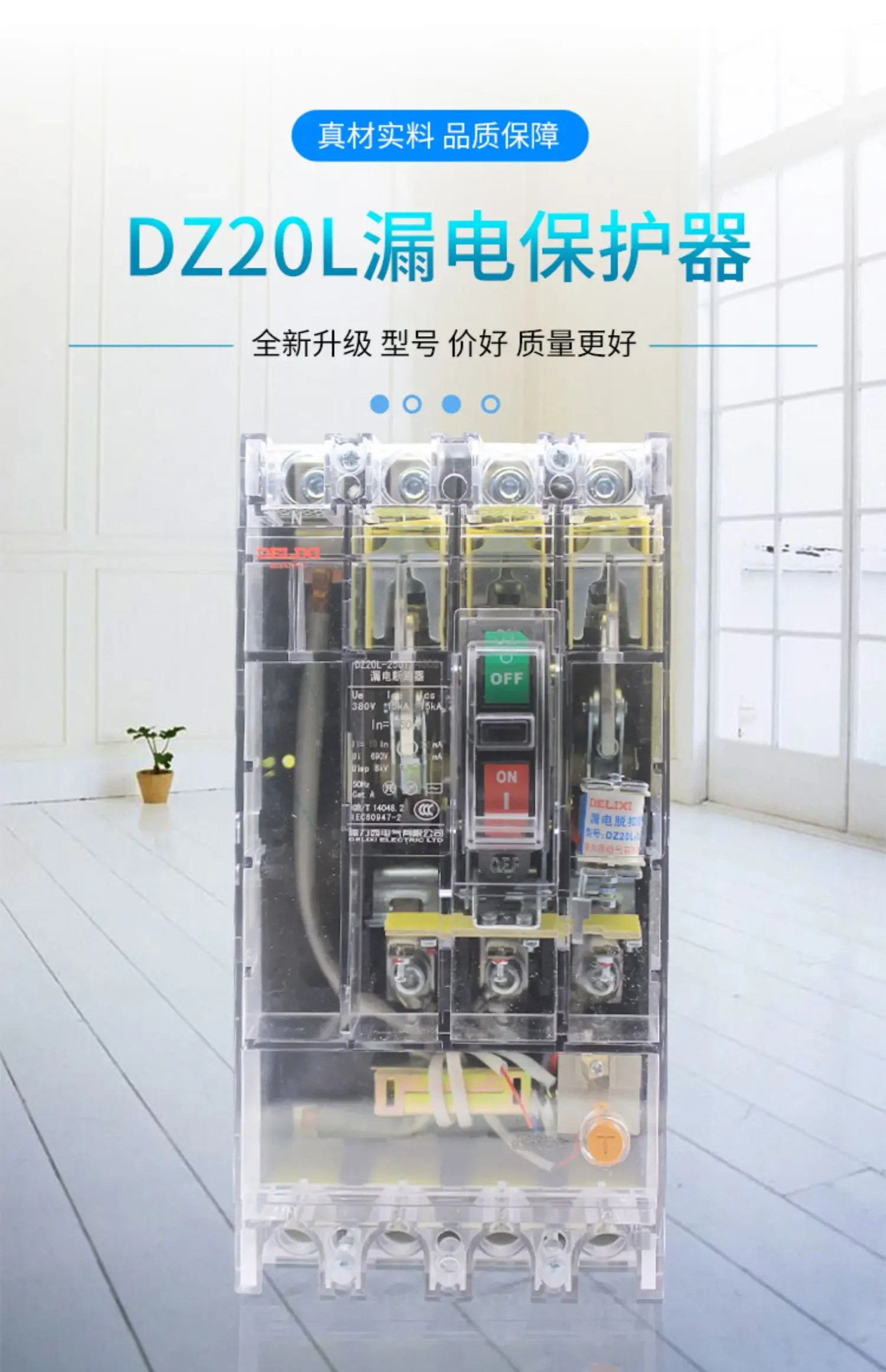 Delixi 투명 누설 보호 회로차단기 DZ20L-160T/4300 160A 250A 400A 4P