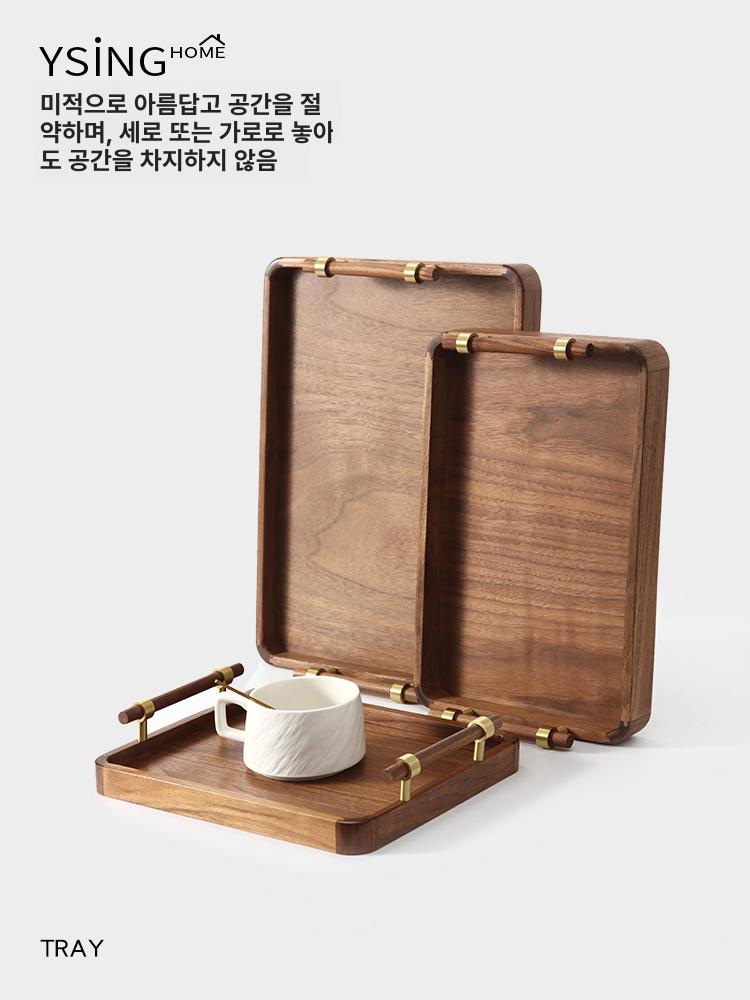 나무 서빙트레이 접시 사각형 원형 플래터 보드 모양 - 상세 이미지 5