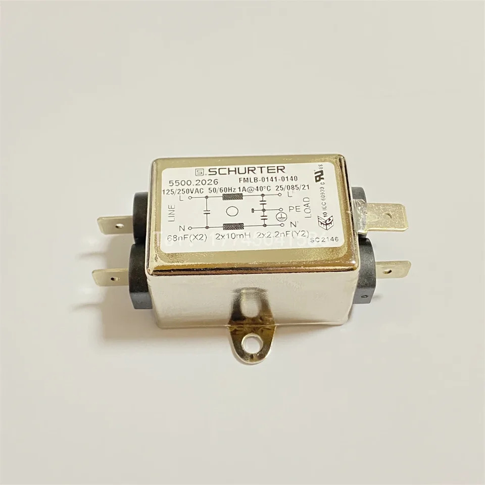 5500.2026 SCHURTER 파워 필터  단상 1A 250VAC FMLB-0141-0140 포지티브