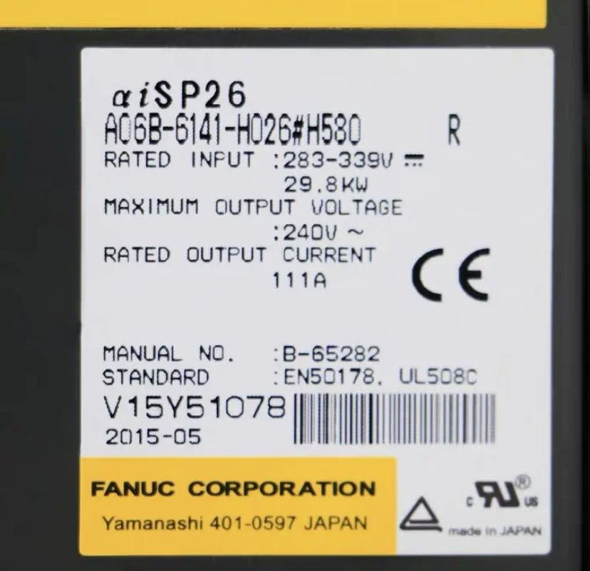 CNC 시스템Fanuc 증폭기 모듈 서보 드라이브 A06B-6141-H026 H580 리퍼 완료