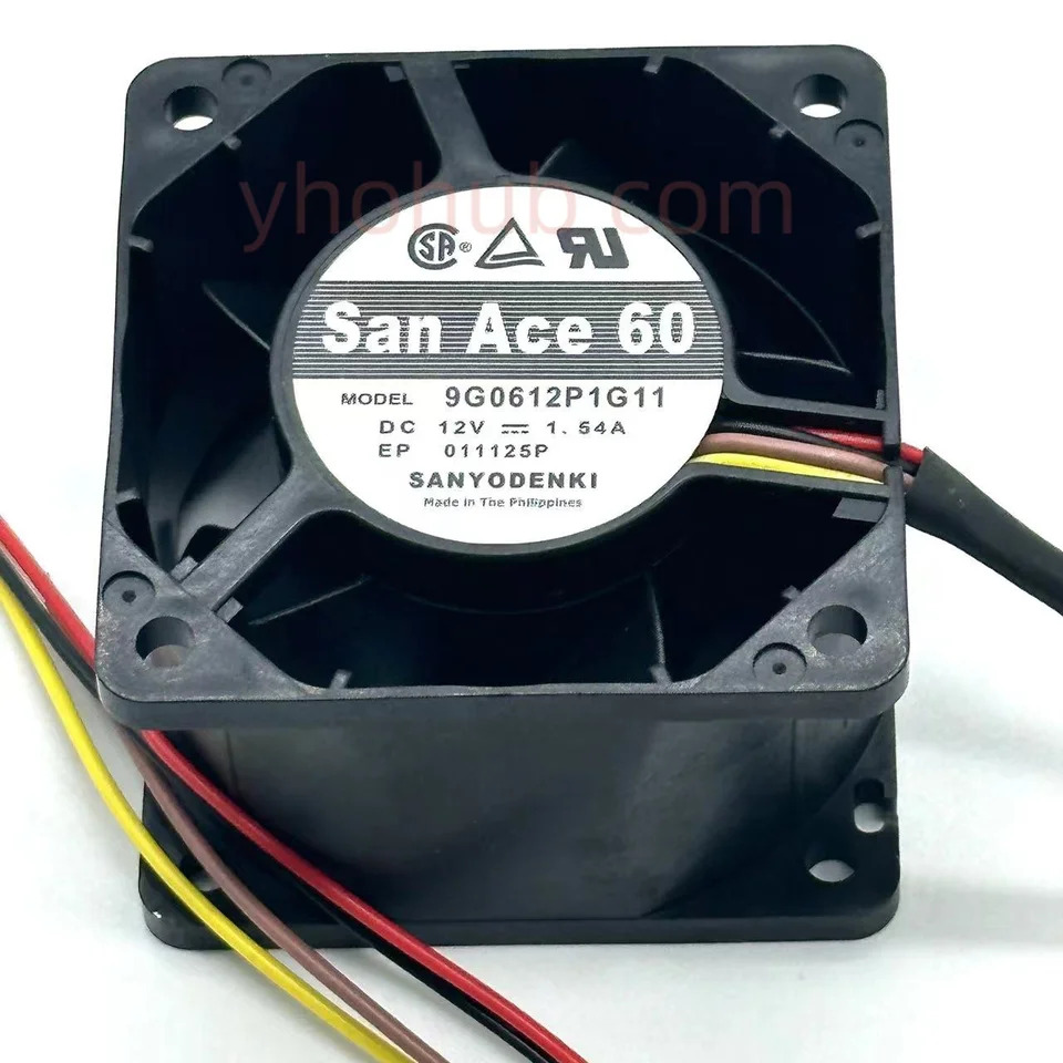 Sanyo Denki 9G0612P1G11 DC 12V 1.54A 60x60x38mm 4 선 서버 냉각팬