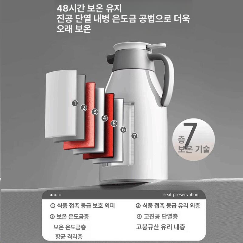 대용량 보온주전자 스테인리스 포트 보냉 진공 업소용 스테인레스 뜨거운물 손잡이 - 상세 이미지 2