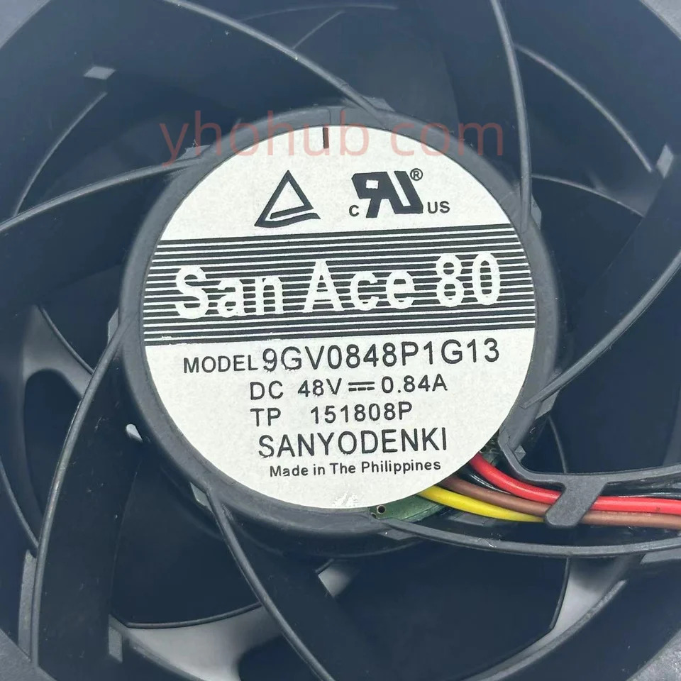 Sanyo Denki 9GV0848P1G13 DC 48V 0.84A 80x80x38mm 4 선 서버 냉각팬
