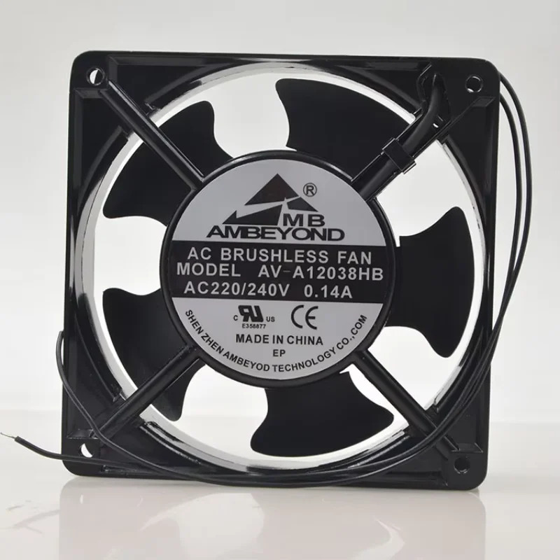 AMBEYOND -A12038HB 2핀 서버 냉각팬 AC 220V 0.14A mm