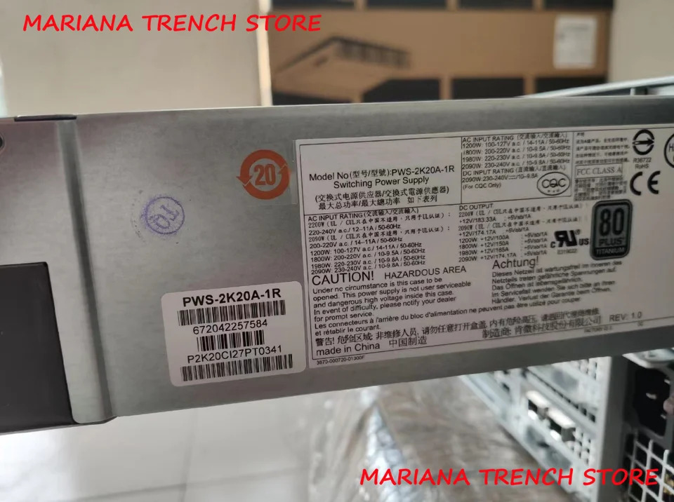 Supermicro 예비 전원공급장치PWS-2K20A-1R 2000W 1U