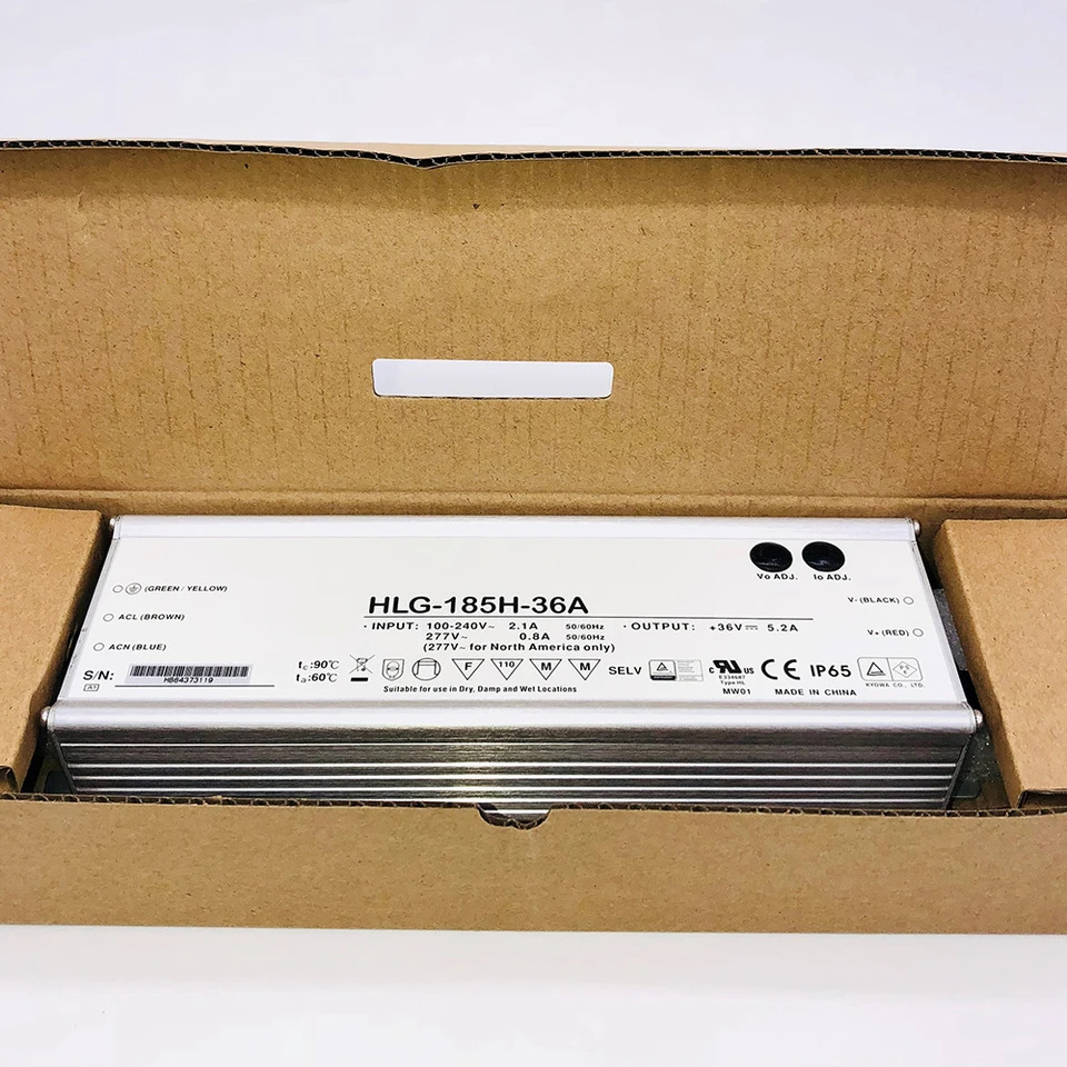 방수 전원공급장치 HLG-185H-36A 185W 36V5.2A LED 가로등 PSY 고퀄리티
