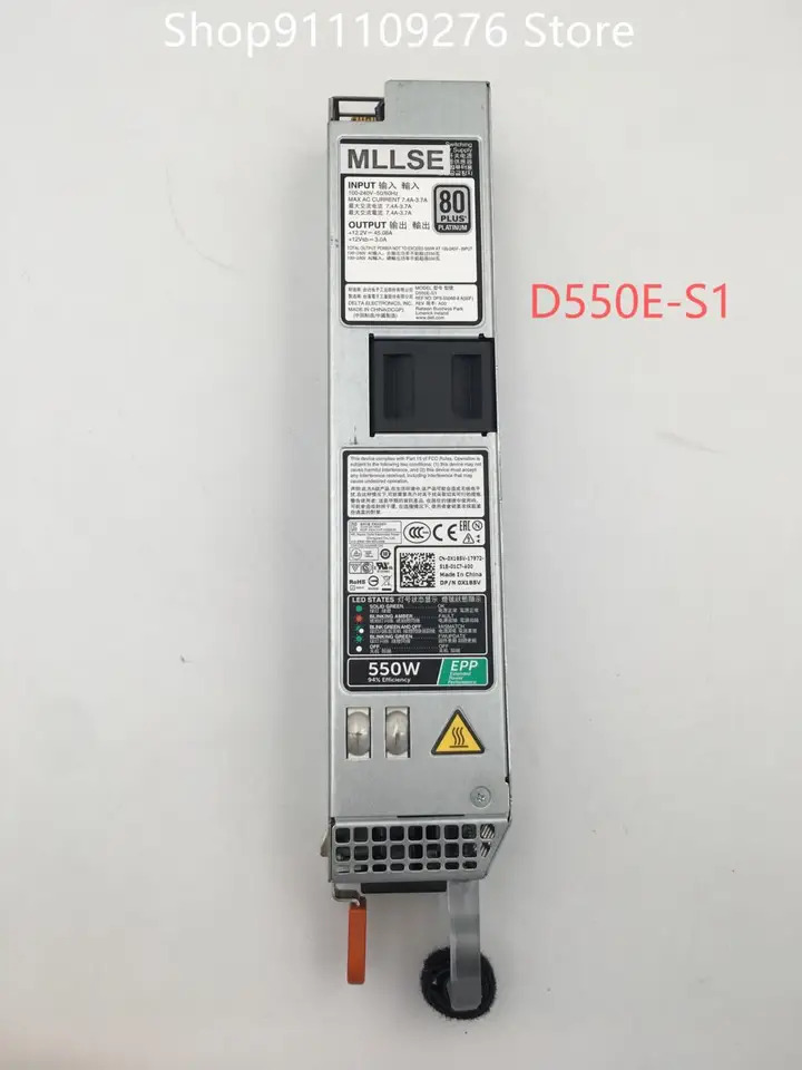 Dell R430 R440 MAX 550W 서버 전원공급장치 D550E-S1 0X185V L550E-S1 0034X1 PSU
