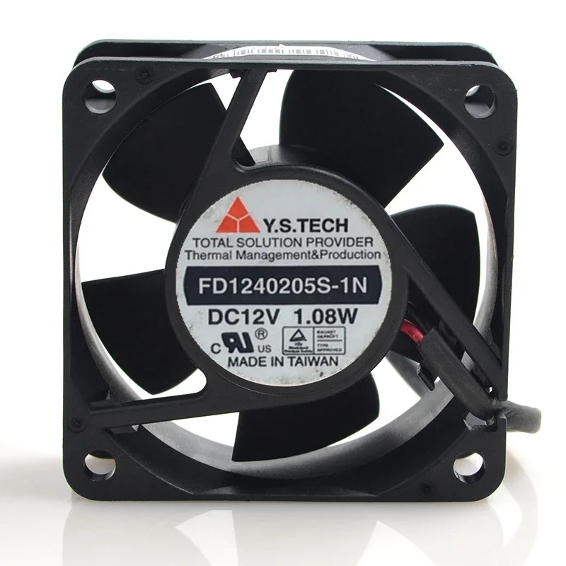 Y.S TECH FD1240205S-1N 2핀 서버 냉각팬 DC 12V 1.08W mm