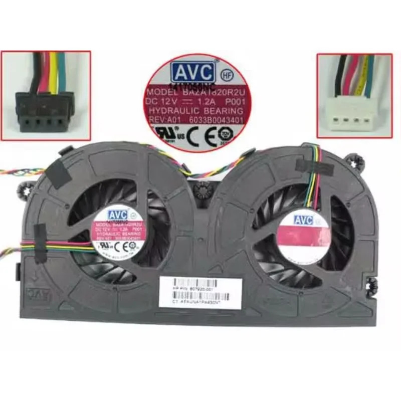 C BAZA1820R2U EliteOne 800 G2 시리즈 807920-001 DC 12V 1.2A 서버 베어 냉각팬