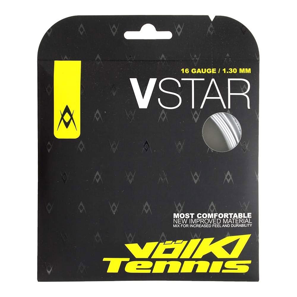 Volkl V-Star 테니스 라켓 스트링 스핀 매끄러운 컨트롤 코폴리머 및 마감 White - 상품 이미지