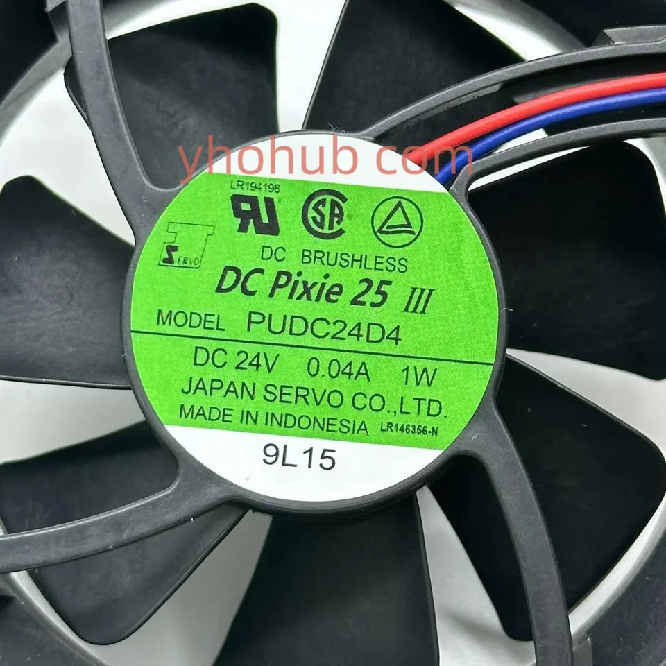 일본 서보 PUDC24D4 DC 24V 0.04A 1W mm 2 와이어 서버 냉각팬