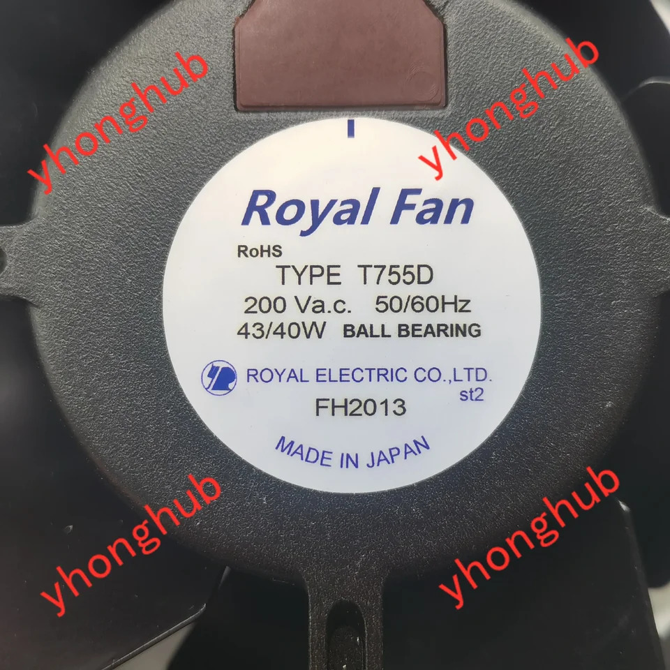 냉각팬 T755D 2 와이어 서버 AC 200V 43 W 40W 172x150x55mm