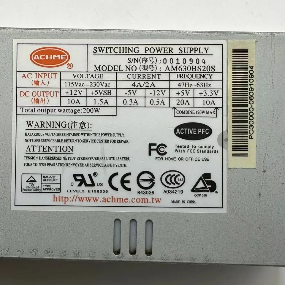ACHME 서버 전원공급장치 AM630BS20S 200W