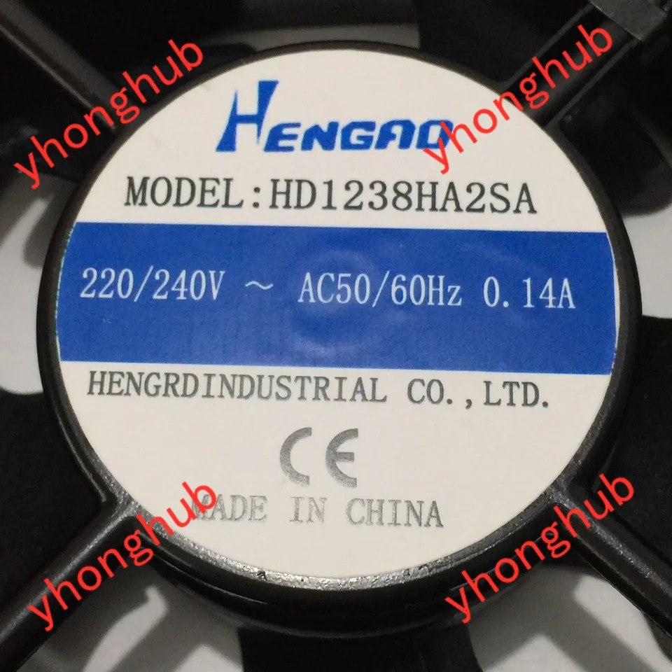 HENGRD 2 와이어 서버 냉각팬 HD1238HA2SA AC 240V 0.14A mm