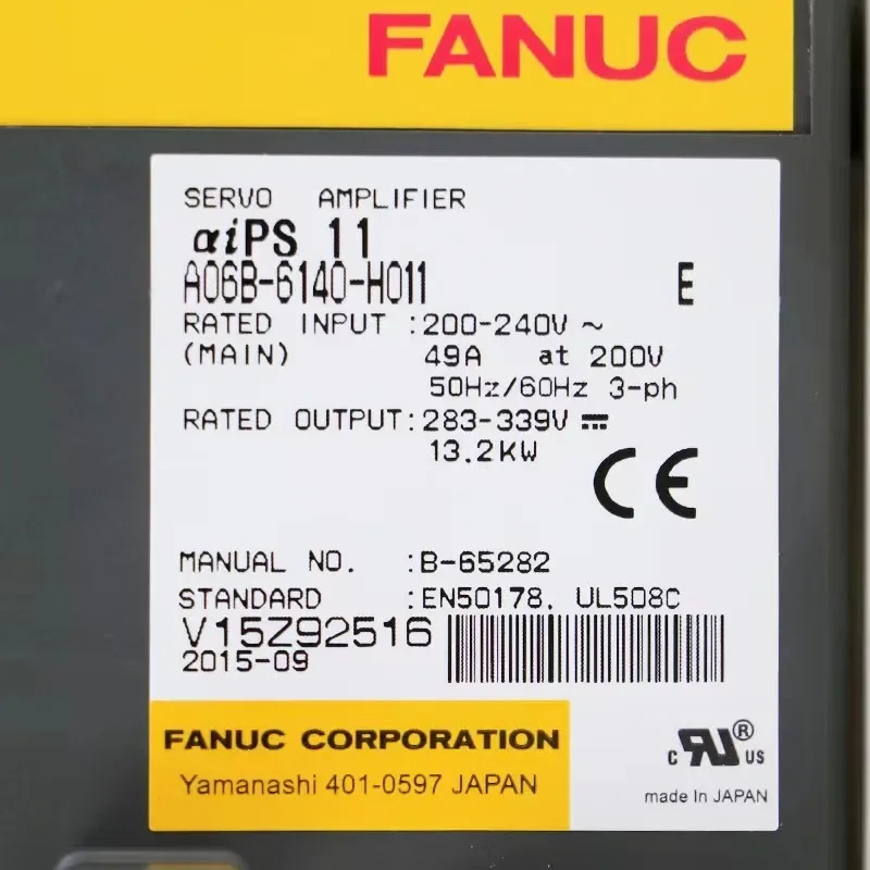 Fanuc 서보 드라이브 A06B-6140-H011 모듈 CNC 시스템신