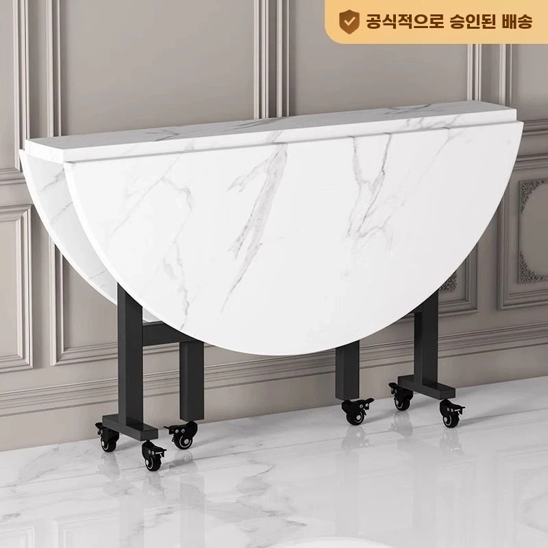 원형 원룸접이식식탁 이동식식탁 기본형 - 상품 이미지