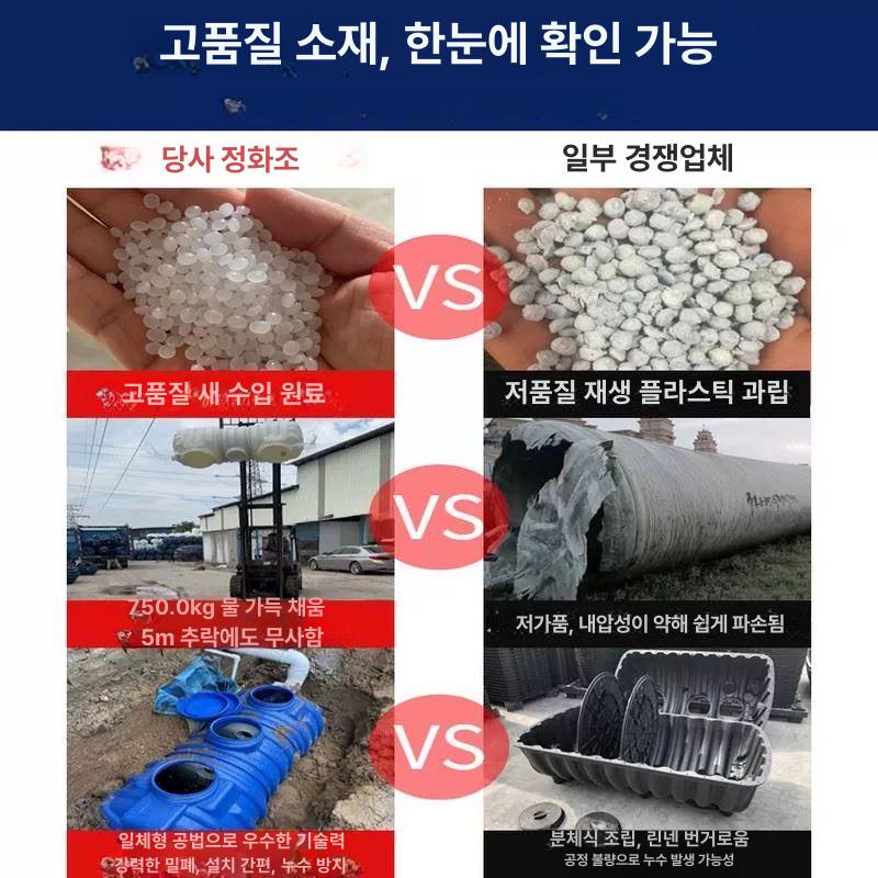 간이 정화조 가정용 부패 오물 야외 농업용 주택 배수통 매립형 물탱크 오수탱크 단층 - 상세 이미지 3