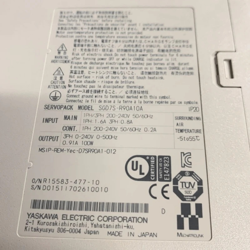 새 Yaskawa SGD7S-R90A10A 서보 드라이브