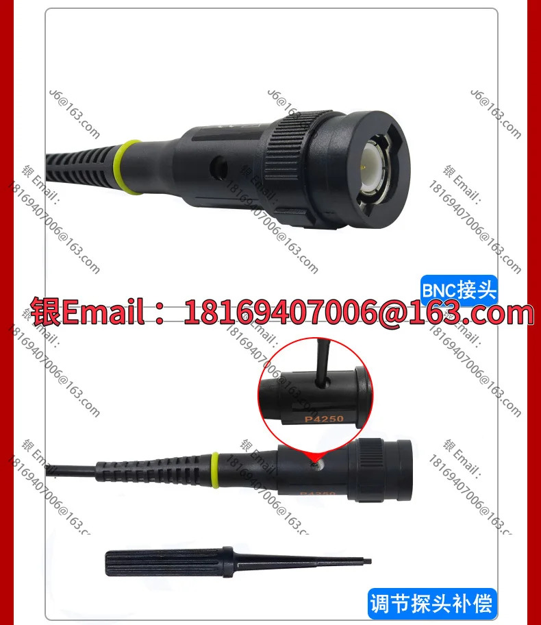 오실로스코프 고전압 프로브 100M 대역폭 P4100 감쇠 100X 2000V 내전압 2K 250M P4250