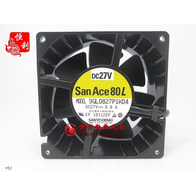 Sanyo Denki 3 와이어 서버 냉각팬 9GL0827P1K04 DC 27V 0.80A 80x80x38mm