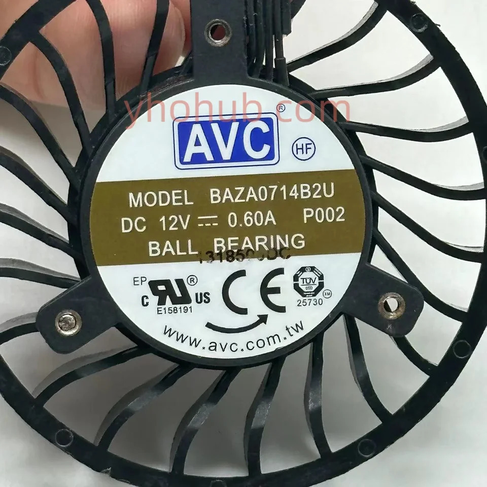C 4 와이어 서버 냉각팬 BAZA0714B2U P002 DC 12V 0.60A 38x38x28mm