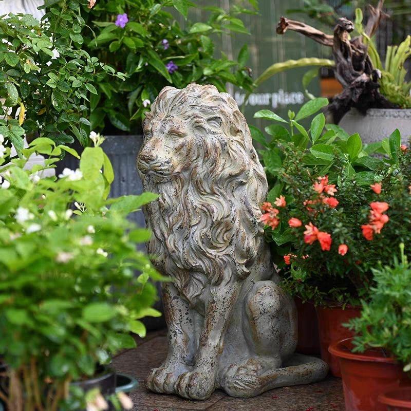 야외 조각상 장식품 장식인형 거실 사자상 가든 빈티지 테라스 수호신 앉아있는 - 상품 이미지