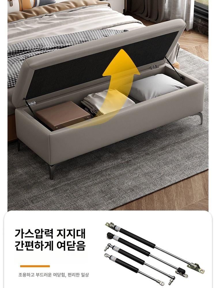 침실 현관의자 슬림 수납장 수납형 북유럽 수납벤치 서랍 원룸 심플한 쿠션 패브릭 - 상세 이미지 5