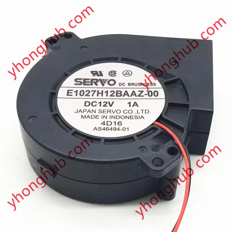 일본 서보 E1027H12BAAZ-00 2 와이어 서버 블로워냉각팬 DC 12V 1A 97X97X27mm