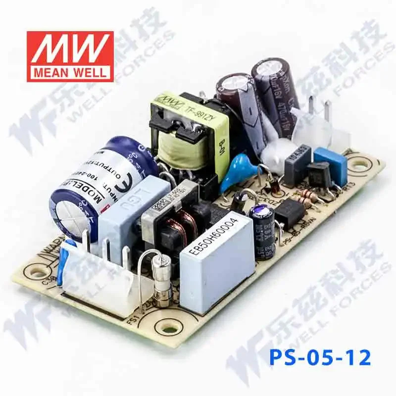 PS-05-12 대만 Mingwei DC 전압 조정기 PCB 베어 보드 스위치 전원공급장치 0.45A 기판 5W12V