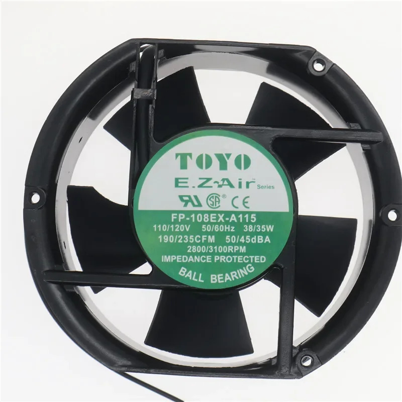 TOYO FP-108EX-A115 2핀 서버 냉각팬 AC 110V 38W 172x150x51mm