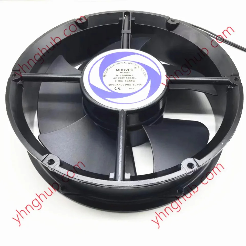 MDOVPD M-22060A-L 2 와이어 서버 라운드 냉각팬 AC 220V 0.38A 220x60mm