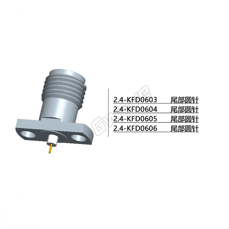 암컷 미디엄 스루 월 커넥터 8.9mm 2 홀 플랜지 50G 테일 라운드 핀 2.4mm