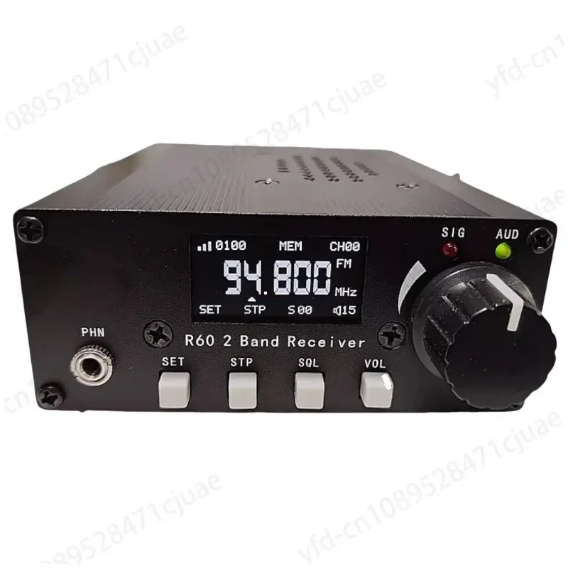 R60 FM 방송 항공 밴드 PLL 리시버 키트 88-108MHz AM 118-136MHz 이차 주파수 변환 라디오