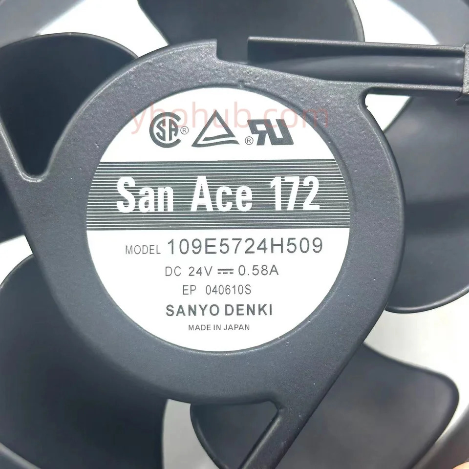 Sanyo Denki 109E5724H509 DC 24V 0.58A 172x150x51mm 2핀 서버 원형 팬