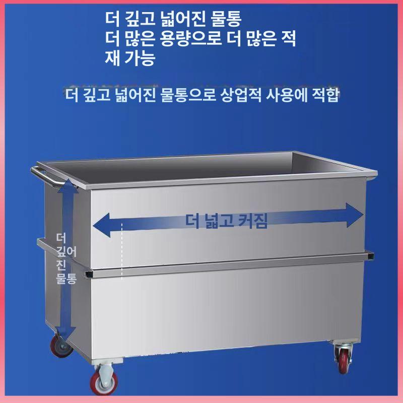 대형 서빙카트 트롤리 운반카트 주방 국통 배식차 식판 식당카트 식당용 웨건 - 상세 이미지 4