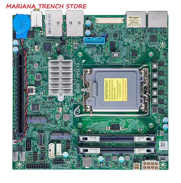 X13S-LVDS 슈퍼마이크로 임베디드 마더보드Q670E 12 세대 코어 i9 i7 i5 i3 LGA-1700 DDR4-3200MHz 온보드 TPM2.0