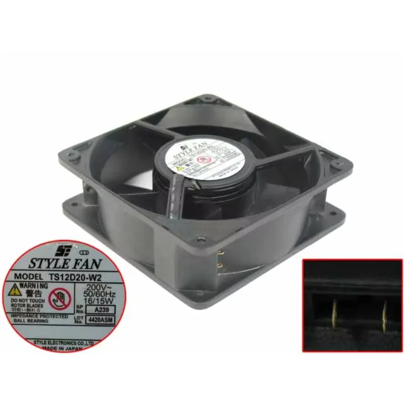 STYLE 냉각팬 TS12D20-W2 서버 AC 200V 16 W 15W mm