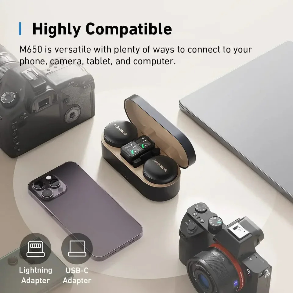 ANKER AnkerWork M650 무선 라마이크 노이즈 캔슬링 프로 스왑 마그네틱 컬러 커버 포함